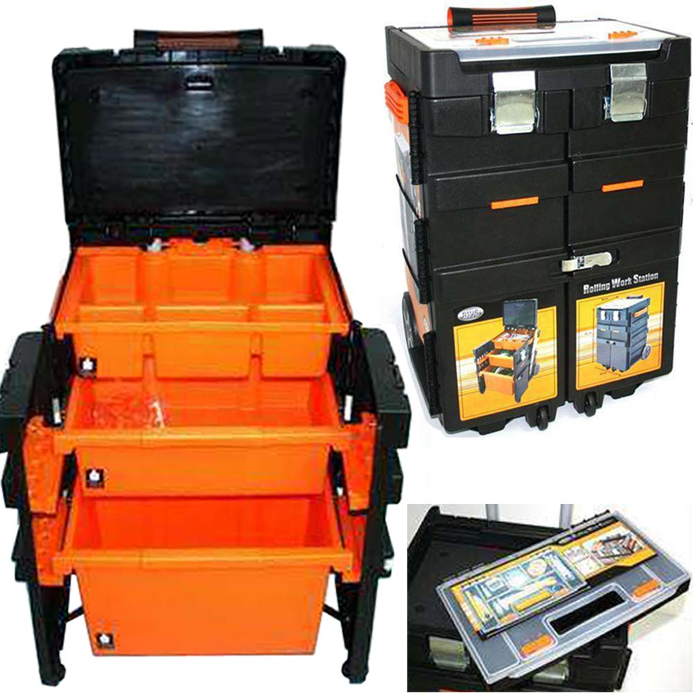 Cassetta Attrezzi A Trolley Con 187 Utensili - Valigetta Alluminio, 4 Scomparti, Portatile - Foto 3