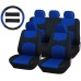 Coprisedili Universali A18 Con Coprivolante, 2 Copricinture Blu Royal - Nero Coprisedili Universali A18 Con Coprivolante, 2 Copricinture Blu Royal - Nero
