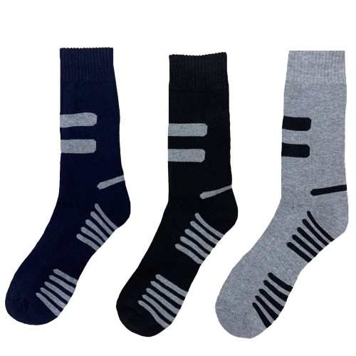 PACK 12 CALZETTONI UOMO MODELLO MEDIO TAGLIA 40/46 FANTASIA LINEE LATERALI IN COTONE