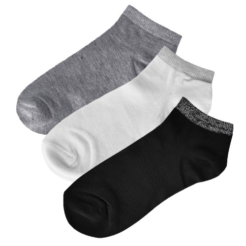 Set 12 Calzini Donna Con Bordo Brillantinato In Cotone Ideale Per L’Estate Tg: 35-40 