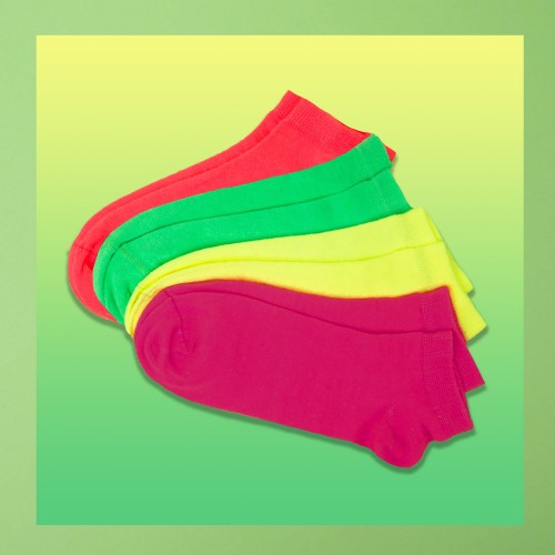 Set Da 12 Paia Di Calzini In Cotone Fluo Tg: 35-40 Modello: BD-1125