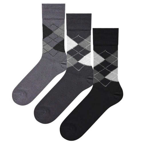 PACK 24 CALZINI MEDIA LUNGHEZZA UOMO TAGLIA 40-46 FANTASIA ROMBI