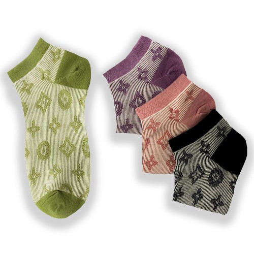 Set Da 12  Paia Di Calzini Colorati A Fantasia Taglia: 35-40