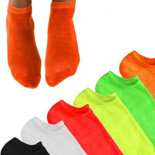 Set Da 12 Paia Di Calzini In Cotone Fluo Tg: 35-40 Modello: W535
