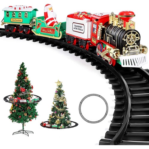 Trenino Natalizio Elettrico Con Supporto Per Centro Albero Di Natale Diametro Binari 89 Cm 