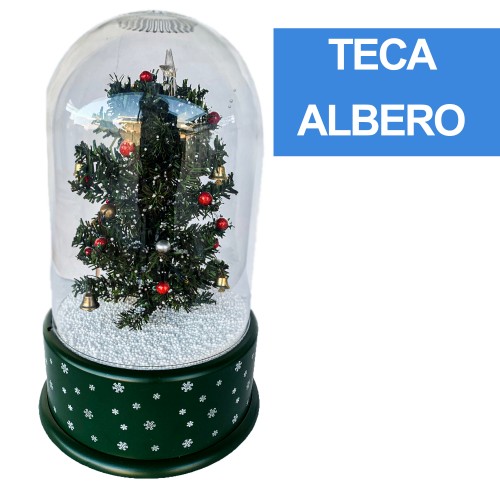 Teca Tema Natalizio Con Albero Di Natale Con Palline E Neve Con Musica Natalizia