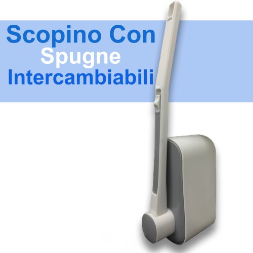 Scopino Con 8 Spugne Usa E Getta Intercambiabili Adatto Per La Pulizia Dei Servizi Igienici Mod: JK-21227 Scopino Con 8 Spugne Usa E Getta Intercambiabili Adatto Per La Pulizia Dei Servizi Igienici Mod: JK-21227