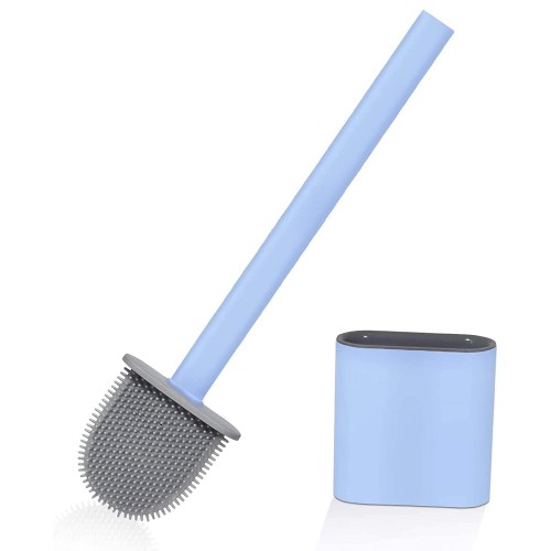 Spazzolino Da Toilette Con Testina In Silicone Con Adesivi Per Montaggio A Parete Mod:JK-21100