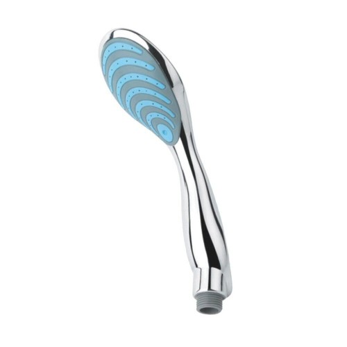 SOFFIONE DOCCIA BAGNO GETTO FISSO CON RIFINITURA CROMATA ANTICALCARE MONOGETTO DIMENSIONI 23cm DIAMETRO 9cm