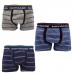 Pack 6 Boxer Bimbo Navigare Con Fantasia A Righe Grigio Scuro Navy E Jeans 814zb