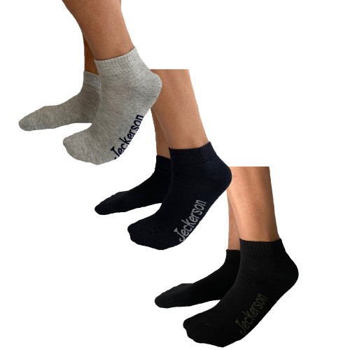 PACK 6 O 12 PAIA CALZINI UOMO JECKERSON IN SPUGNA DI COTONE VARI COLORI MOD:003