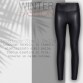 LEGGINGS TERMICI IN TESSUTO ELASTICIZZATO SIMIL PELLE FASCIA ELASTICA IN VITA INTERNO IN CALDO COTONE