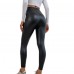 LEGGINGS TERMICI IN TESSUTO ELASTICIZZATO SIMIL PELLE FASCIA ELASTICA IN VITA INTERNO IN CALDO COTONE