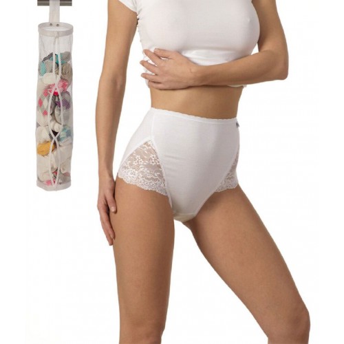 Pack 6 Culotte Elasticizzata Inserti In Pizzo + Organizer Calzini Omaggio E401