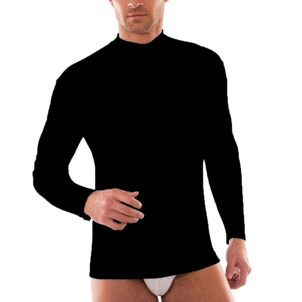 Set 6 Maglie Uomo Mezzo Collo Lupetto Aderente Maniche Lunghe Leggermente  Felpato Colore Nero E Blu