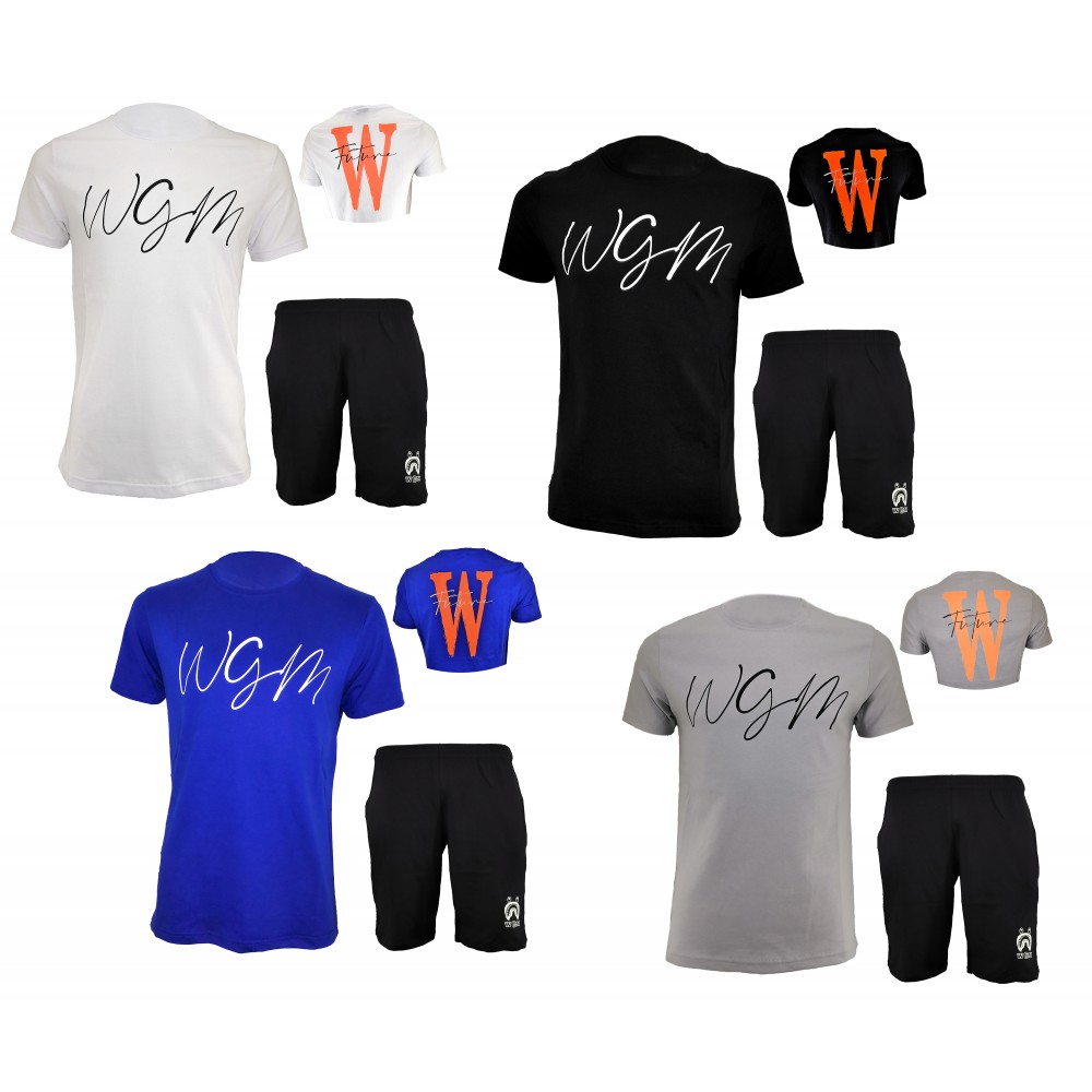Completo T-shirt E Pantaloncini Wgm Da Uomo Con Logo Shark Cod. 1610