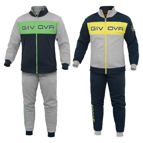 Tuta Homewear Uomo Givova Cotone Felpato Full Zip Varie Taglie Art. G674
