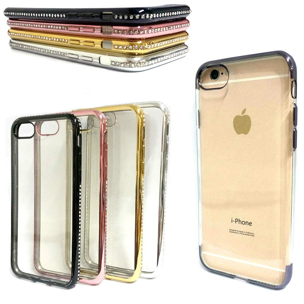 cover in silicone per iphone 7g in 2 modelli con o senza strass