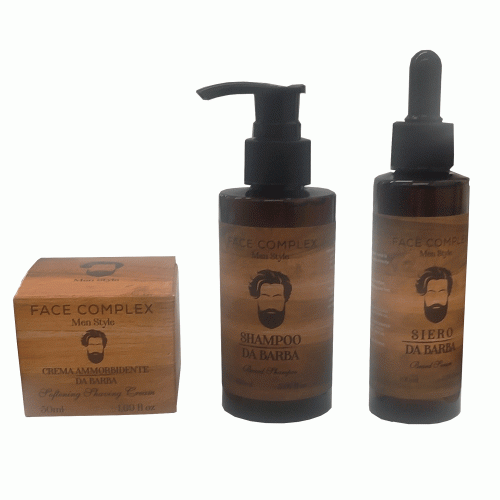 Set Completo Da Barba Face Complex Man Style Siero Barba Crema Ammorbidente Shampoo Da Barba Set Completo Da Barba Face Complex Man Style Siero Barba Crema Ammorbidente Shampoo Da Barba