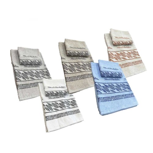 SET DI ASCIUGAMANI PER BAGNO RENATO BALESTRA VISO + OSPITE TESSUTO IN COTONE 100%