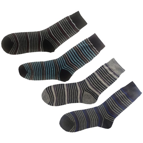 SET CALZINI UOMO MEZZA GAMBA COTONE LEGGERO FANTASIA RIGHE COLORI MIX TAGLIA 40-46 MOD. YC184