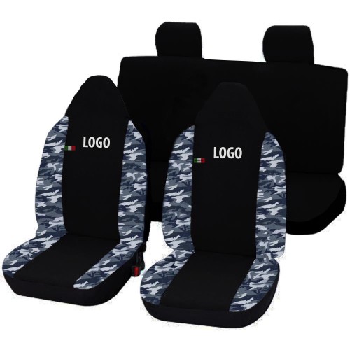 Coprisedili Bicolore Nero - Mimetico Blu Coprisedili Bicolore Nero - Mimetico Blu