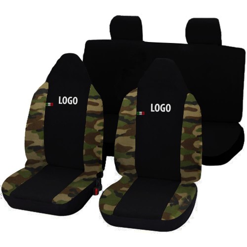 Coprisedili Auto Bicolore Nero - Mimetico Classico Coprisedili Auto Bicolore Nero - Mimetico Classico