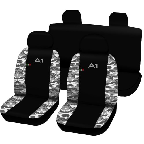 Coprisedili Audi A1 Bicolore Nero - Mimetico Chiaro Coprisedili Audi A1 Bicolore Nero - Mimetico Chiaro