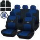 Coprisedili Con Coprivolante, 2 Copricinture E Tappetini In Moquette Nera: Azzurro - Nero