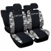 Copri-sedili Made in Italy Compatibili Captur Hybrid 2020 Nero Mimetico Grigio| Set Copri-Sedile Anteriori e Posteriori | Logo Ricamato | Airbag Compatibile | Accessori Auto Interno