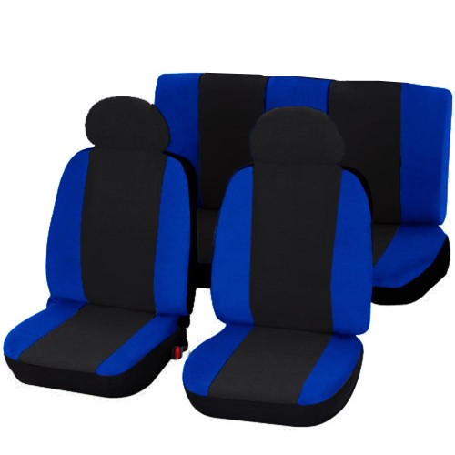 Coprisedili Per Auto Medio - Piccole Bicolore Nero-blu Royal Coprisedili Per Auto Medio - Piccole Bicolore Nero-blu Royal