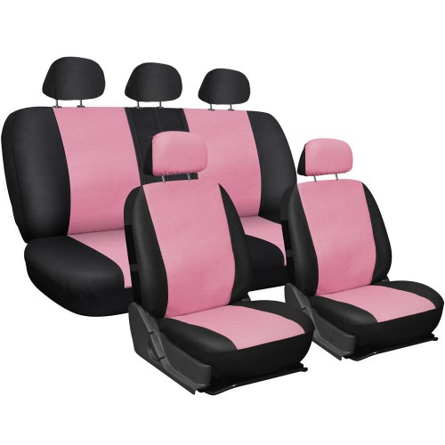 Coprisedili Universali In Ecopelle Rosa - Nero