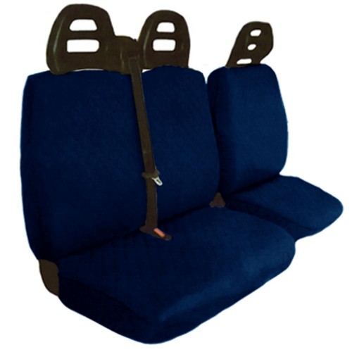 Coprisedili Per Furgone 3 Posti Cintura Bassa - Cotone Trapuntato Blu