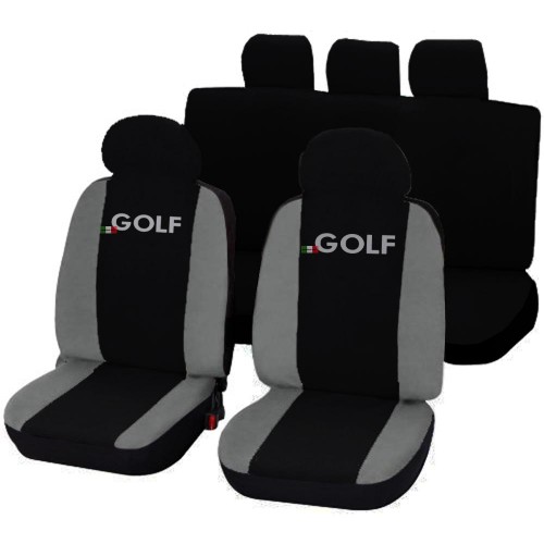 Coprisedili Golf Bicolore Nero - Grigio Chiaro