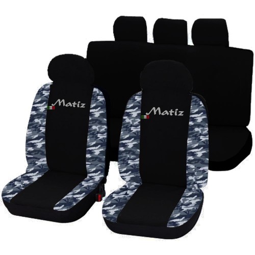Coprisedili Chevrolet Matiz 5 Porte Bicolore Nero - Mimetico Blu Coprisedili Chevrolet Matiz 5 Porte Bicolore Nero - Mimetico Blu