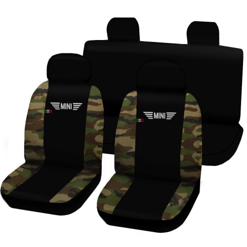 Coprisedili Mini Bicolore Nero - Mimetico Classico Coprisedili Mini Bicolore Nero - Mimetico Classico