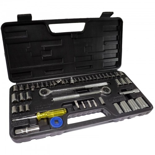 Kit valigetta chiavi a criccetto/ bussola in acciaio speciale 52 pezzi 1242C - EG10501 Kit valigetta chiavi a criccetto/ bussola in acciaio speciale 52 pezzi 1242C - EG10501