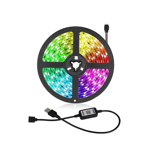 Striscia Led Colori Rgb Cavo Usb Con Telecomando Controller Bluetooth Luci Led Decorazione 5m_1094 Striscia Led Colori Rgb Cavo Usb Con Telecomando Controller Bluetooth Luci Led Decorazione 5m_1094