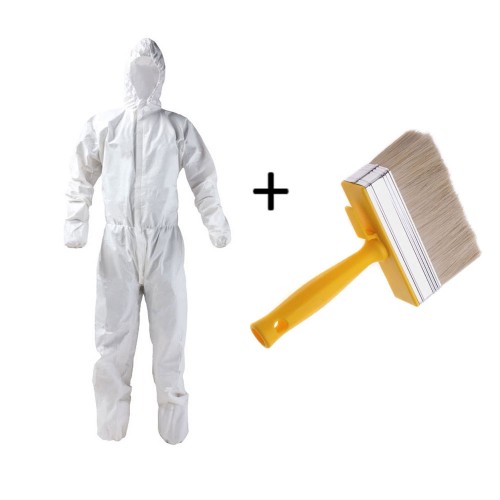 Pennello Economico Setola Bionda Per Pittura +tuta Da Lavoro Traspirabile Monouso