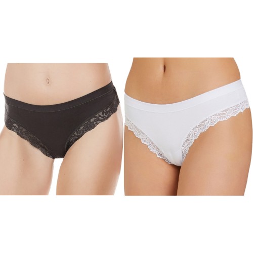 Fino a 6 perizoma con pizzo Intimami in cotone/modal varie taglie e colori disponibili art. 5897-S Fino a 6 perizoma con pizzo Intimami in cotone/modal varie taglie e colori disponibili art. 5897-S