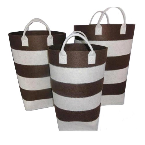 Set 3 Laundry In Felcro Crema/caffè