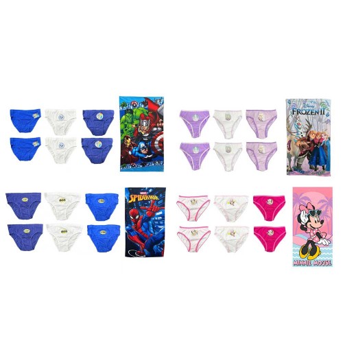 Slip disney con disegno a scelta, per bambino o bambina + telo mare in microfibra in omaggio
