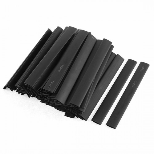  Tubi Termorestringenti 10*100 Mm  2:1 D:10 D:5mm 30 Pezzi Nero 