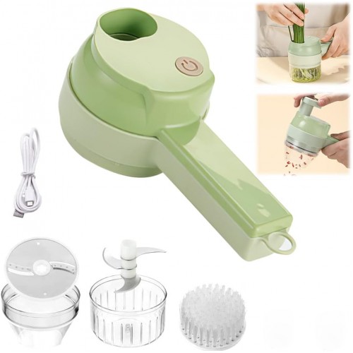 TAGLIA VERDURE ELETTRICO PORTATILE 4 IN 1, ROBOT DA CUCINA SENZA FILI