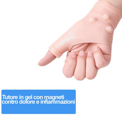 Tutore per mano e polso con magneti contro infiammazioni e dolori in gel eleastico Tutore per mano e polso con magneti contro infiammazioni e dolori in gel eleastico