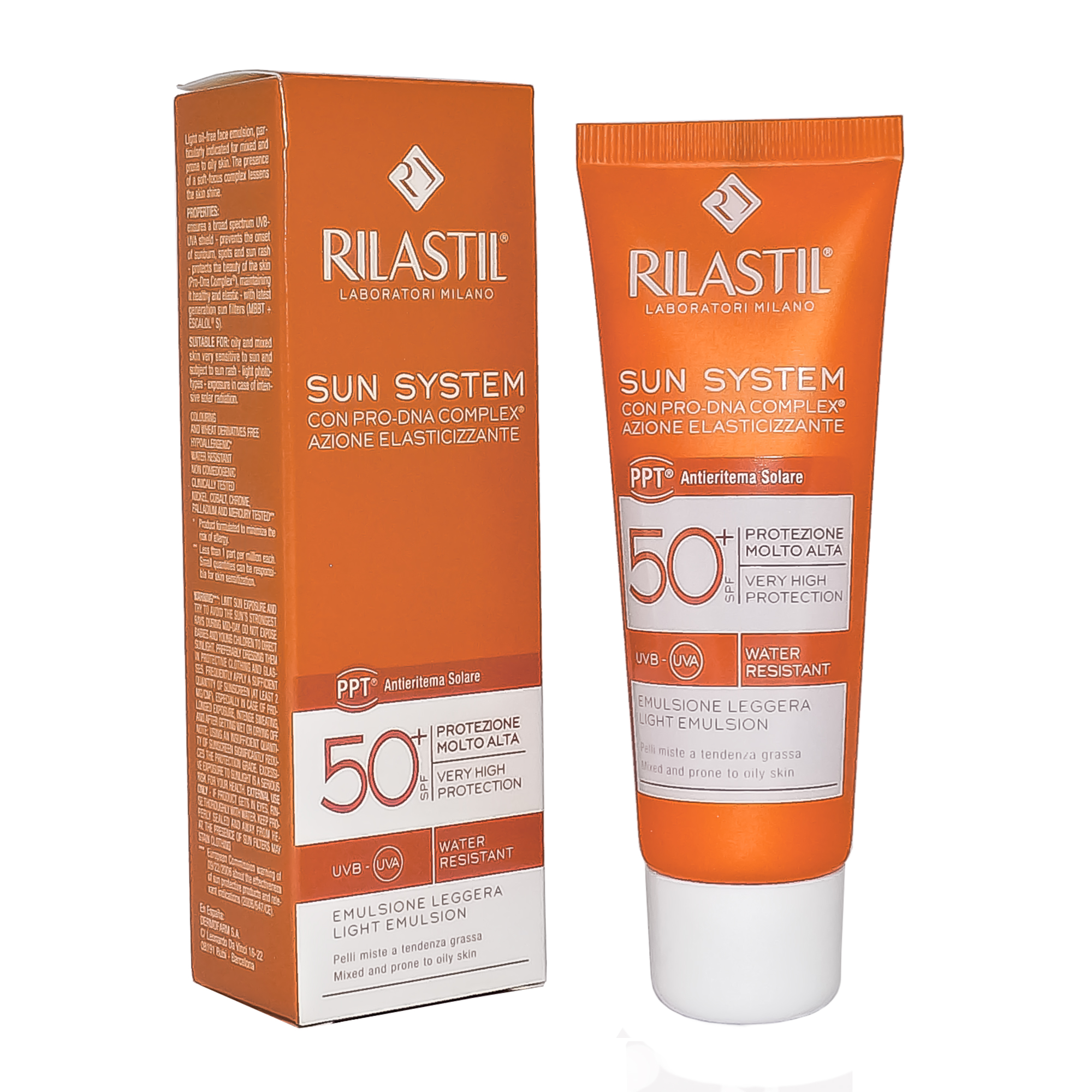 rilastil sun system emulsione solare leggera protezione alta viso spf50 50ml ebay