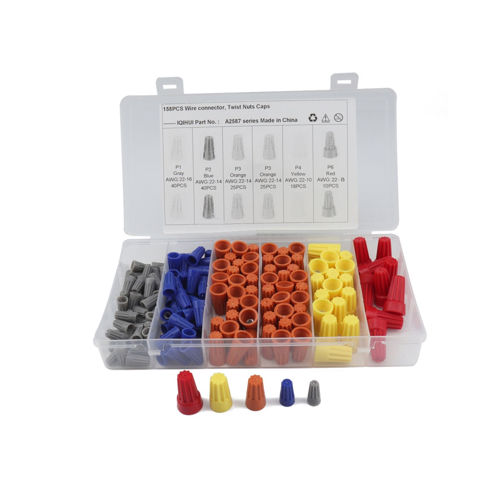 Set 158 Pezzi Connettori A Vite Per Cavi Elettrici - Kit Morsetti Isolanti Multicolore, 18 Misure